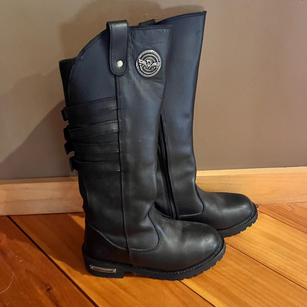 The Milwaukee Leather Company tall boots.